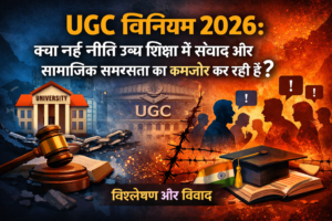 UGC Regulation 2026, university grant commission, students debating and impact of new UGC policy on higher education, dialogue and social harmony, UGC विनियम 2026 , lok prabodhan